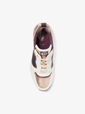 Crista Embellished Metallic Trainer in BORDEAUX | Michael Kors
