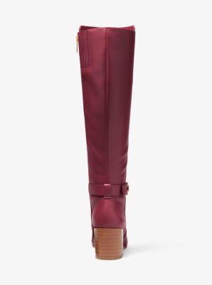 Michael kors burgundy hot sale knee high boots