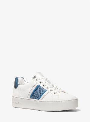 catelyn denim logo jacquard and metallic stripe sneaker