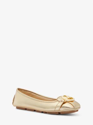 michael kors fulton flats gold