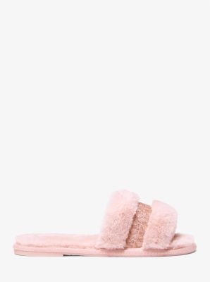 Alexis Faux Fur and Metallic Signature Logo Slide Sandal image number 1