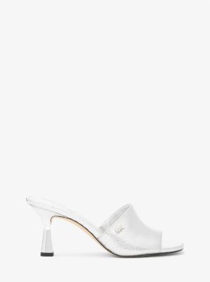 Cara Metallic Snake Embossed Mule