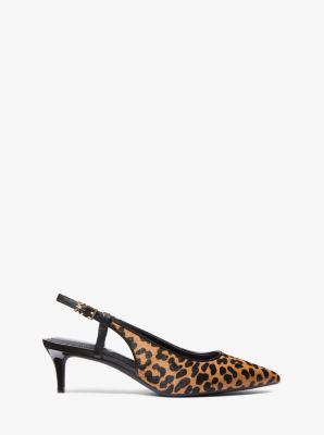 Doreen Leopard Print Calf Hair Slingback Pump in DEER MULTI