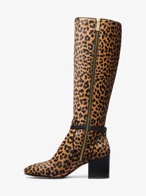 Ella Leopard Print Calf Hair Block Heel Boot image number 2