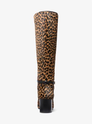 Ella Leopard Print Calf Hair Block Heel Boot image number 3