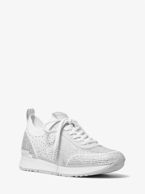 Jenkins Crystal Embellished Metallic Stretch Knit Trainer image number 0