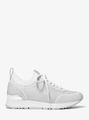 Jenkins Crystal Embellished Metallic Stretch Knit Trainer image number 1