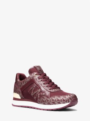 Maddy Metallic Signature Logo Trainer Michael Kors