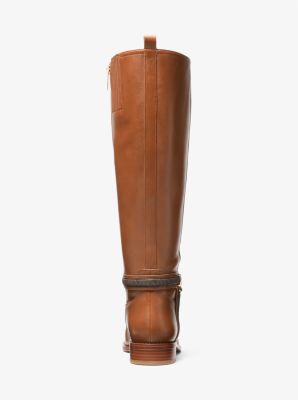 Mindy Leather and Signature Logo Trim Boot