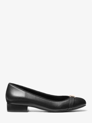Mindy Flex Leather Ballet Flat in BLACK | Michael Kors