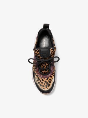 Olympia Leopard Print Calf Hair Trainer image number 3