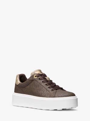 Romey Metallic Two-Tone Signature Logo Platform Sneaker