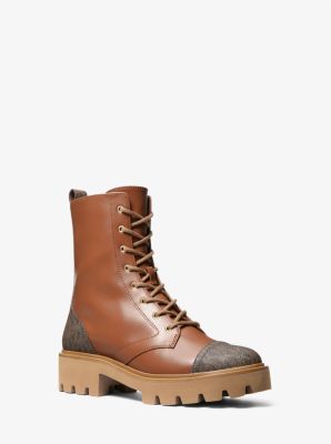 Weiss Leather and Signature Logo Combat Boot image number 0