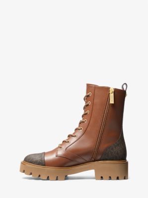 Weiss Leather and Signature Logo Combat Boot image number 2