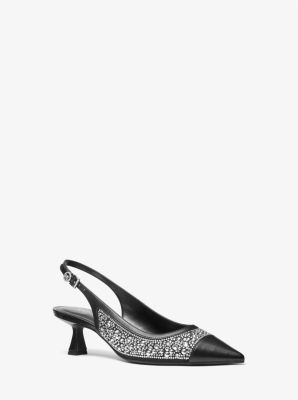 Michael Kors Amali Embellished Slingback Pump In Black