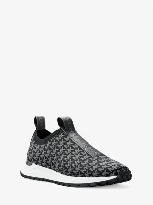 Michael Kors Bodie Metallic Logo Knit Slip-on Sneaker In Black
