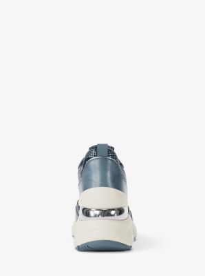 Katrina Mixed-Media Wedge Trainer