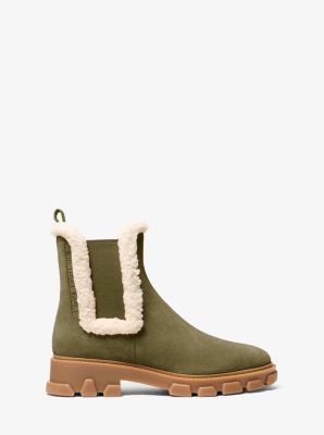 Bota Ridley de gamuza y de piel sintética tipo borrego