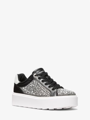 Michael Kors Romey Embellished Platform Sneaker In Blue