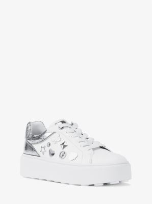 Romey Embellished Mixed-Media Platform Sneaker
