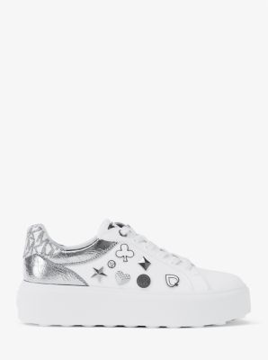 Romey Embellished Mixed-Media Platform Sneaker