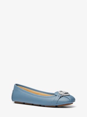 Michael Kors Fulton Faux Saffiano Leather Moccasin In Blue