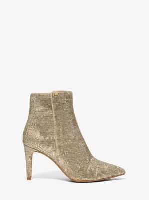 Dorothy Embellished Glitter Chain-Mesh Ankle Boot