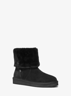 Boots with fur clearance trim