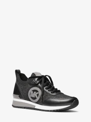 Allie embellished leather and canvas trainer best sale