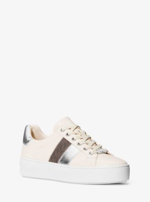 Poppy Metallic and Signature Logo Stripe Sneaker | Michael Kors