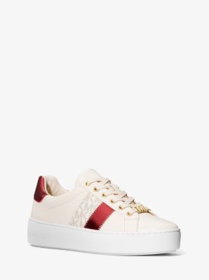 Poppy Metallic and Signature Logo Stripe Sneaker | Michael Kors