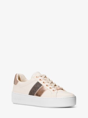 Poppy Metallic and Signature Logo Stripe Sneaker | Michael Kors