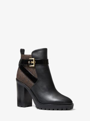 Clancy Logo and Leather Ankle Boot | Michael Kors
