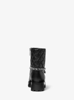Michael Kors MK CHARM Black White Stretch Tall Rain Boots Shoes Flats Size 8