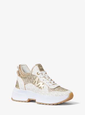 Billie metallic leather and satin sneaker on sale