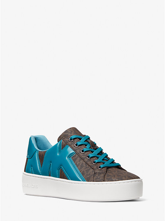 Poppy Logo and Faux Patent Leather Sneaker image number 0