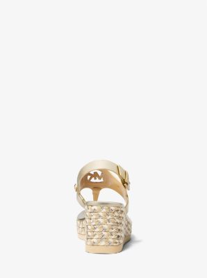 Aubrey Metallic Leather Wedge Sandal