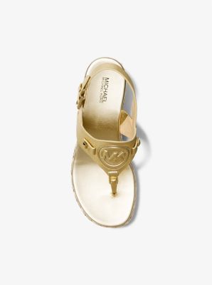 Aubrey Metallic Leather Wedge Sandal