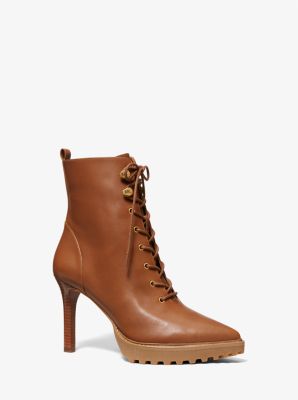 【送料&関税込】Michael Kors Lace-up Boots Rowan Embellished Leather Lace-Up Boot | Michael Kors [US]