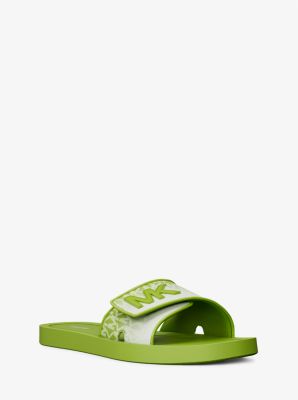 Palmer Ombr&eacute; Signature Logo Slide Sandal in JUNGLE | Michael Kors