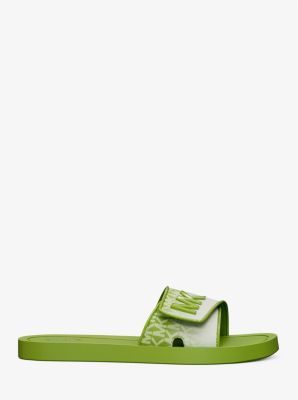 Palmer Ombr&eacute; Signature Logo Slide Sandal in JUNGLE | Michael Kors
