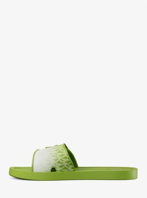 Palmer Ombr&eacute; Signature Logo Slide Sandal in JUNGLE | Michael Kors