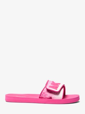 Palmer Ombré Signature Logo Slide Sandal in DRAGONFRUIT | Michael Kors