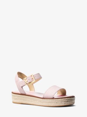 Michael Kors Richie Signature Logo Platform Espadrille Sandal In Pink