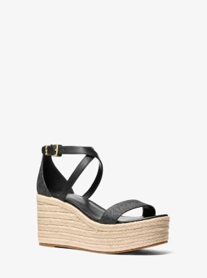 Serena Signature Logo and Leather Wedge Sandal image number 0