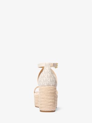 Serena Signature Logo and Leather Wedge Sandal