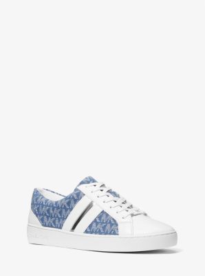 catelyn denim logo jacquard and metallic stripe sneaker