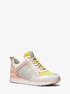 Michaelkors Maddy Color-Block Mixed-Media Trainer
