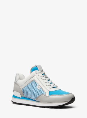 Michael michael kors olympia leather and scuba on sale trainer