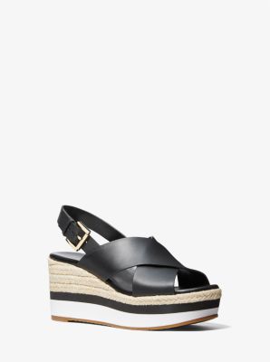 Morgana Leather Espadrille Wedge Sandal | Michael Kors